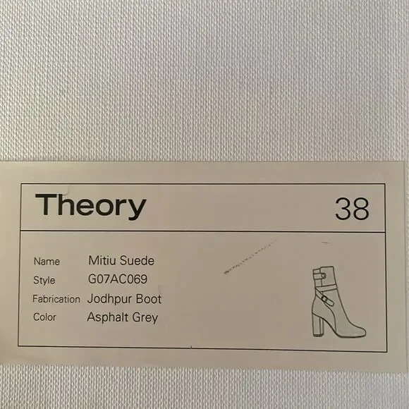 Theory boot jodhpur suede block heel size 38 US 8 like new perfect condition